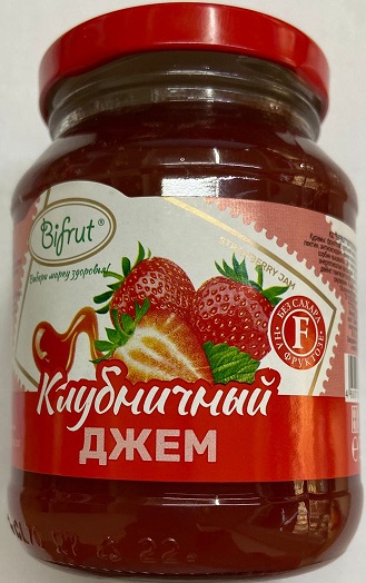 Bifrut Джем Клубника на фруктозе 300г Бифрут