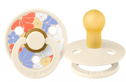 Пустышка латексная 0м+ Bibs Studio Pacifier Colour Flower Child разм.1 Ivory арт.10014216
