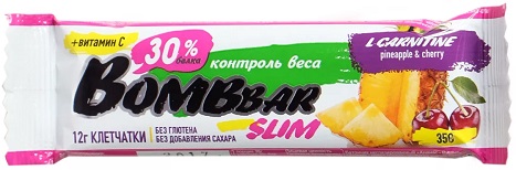 Bombbar Slim Батончик Протеиновый Ананас вишня 35г.