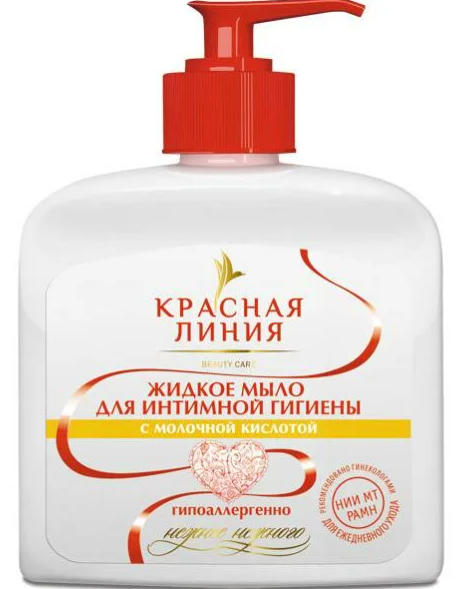 КРАСНАЯ ЛИНИЯ Жидкое мыло для интимной гигиены 250г с Молочной Кислотой