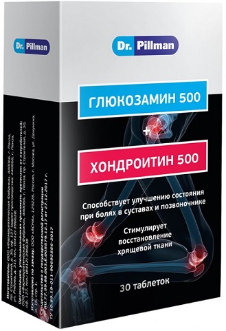 Dr. Pillman Глюкозамин 500+Хондроитин500 №30таб.  &
