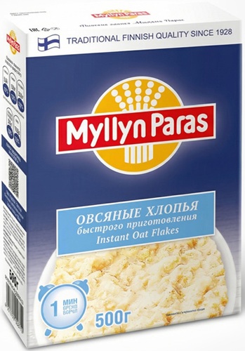 Myllyn Paras Хлопья Овсяные быстр.приг. 500г