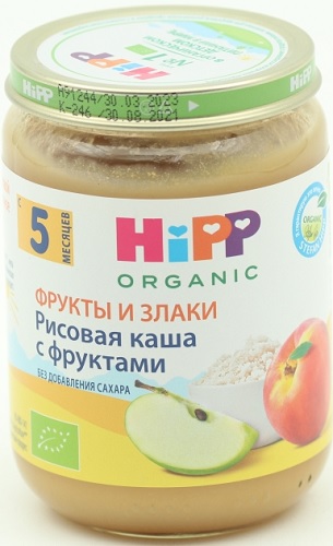 Хипп Пюре Каша Рисовая с фруктами 190г ст.