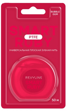 Зубная нить REVYLINE PTFE Smart Ruby Bubble Gum красная тефлон 50м ( 7406 )
