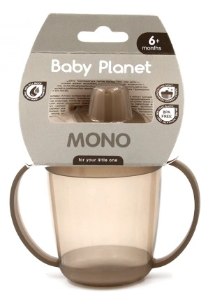 Поильник-непроливайка 12м+BABY PLANET Mono Nude 250 мл арт.8460/3
