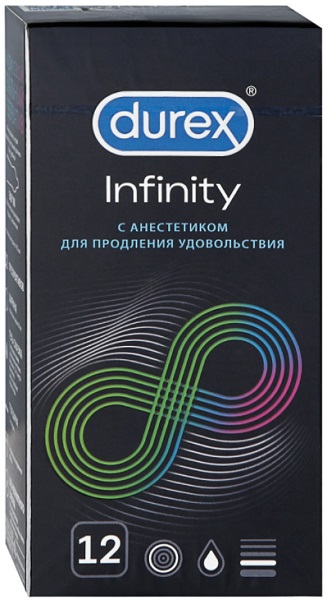 Презервативы DUREX Infinity 12шт (С анестетиком)