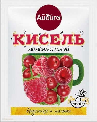 Айдиго Кисель моментальный Брусника+Малина 30г 