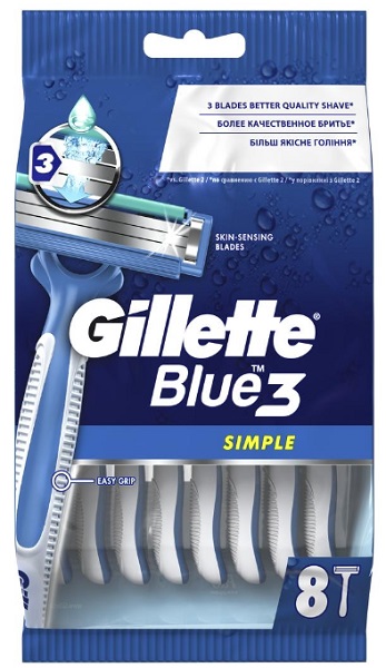 Станок бритвенный одноразовый GILLETTE Blue Simple3 (8шт) 81682750