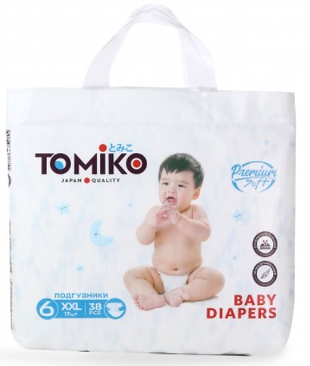 Подгузники для детей TOMIKO р.XXL ( 17+ кг ) 38 шт