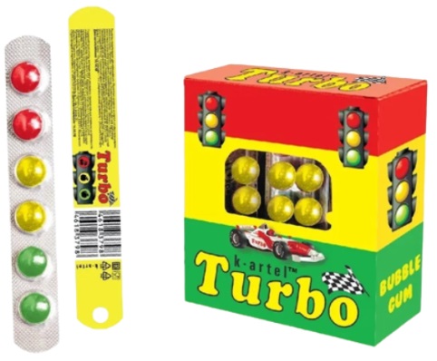 Turbo жевательная резинка Светофор драже 
