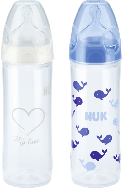 Набор Бутылочек NUK (250мл*2 c широк/горлыш, 6м+) Пластик цвет голубой