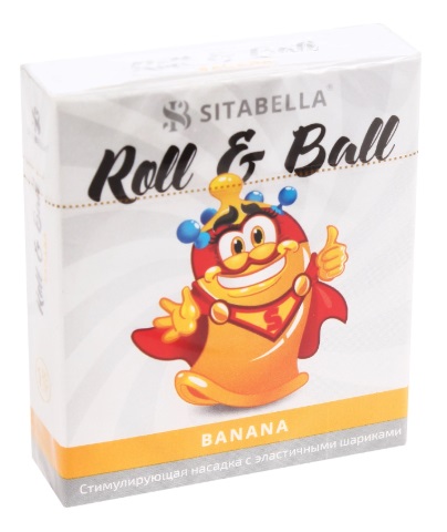 Насадка стимулирующая Sitabella ROLL E BALL BANANA с шариками 1шт