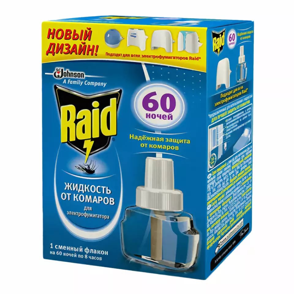 Жидкость от Комаров для фумигатора RAID 60 ночей