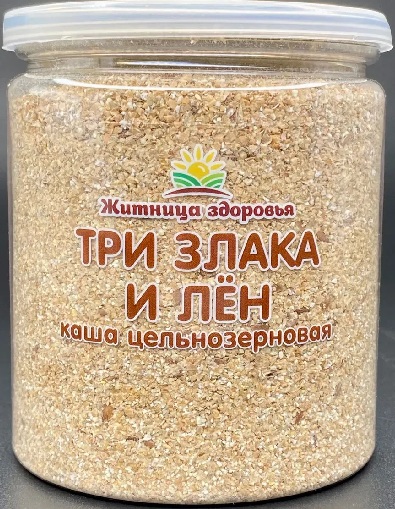 Житница здоровья Каша Три злака и лен 300г цельнозерновая банка