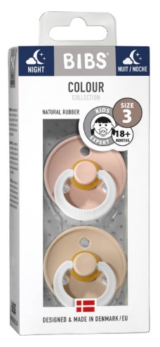 Набор пустышек BIBS Colour Glow Night Blush / Vanilla 2 шт.18+ арт.130243