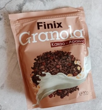 Finix Granola мюсли запеченые с Арахисом и какао 300г