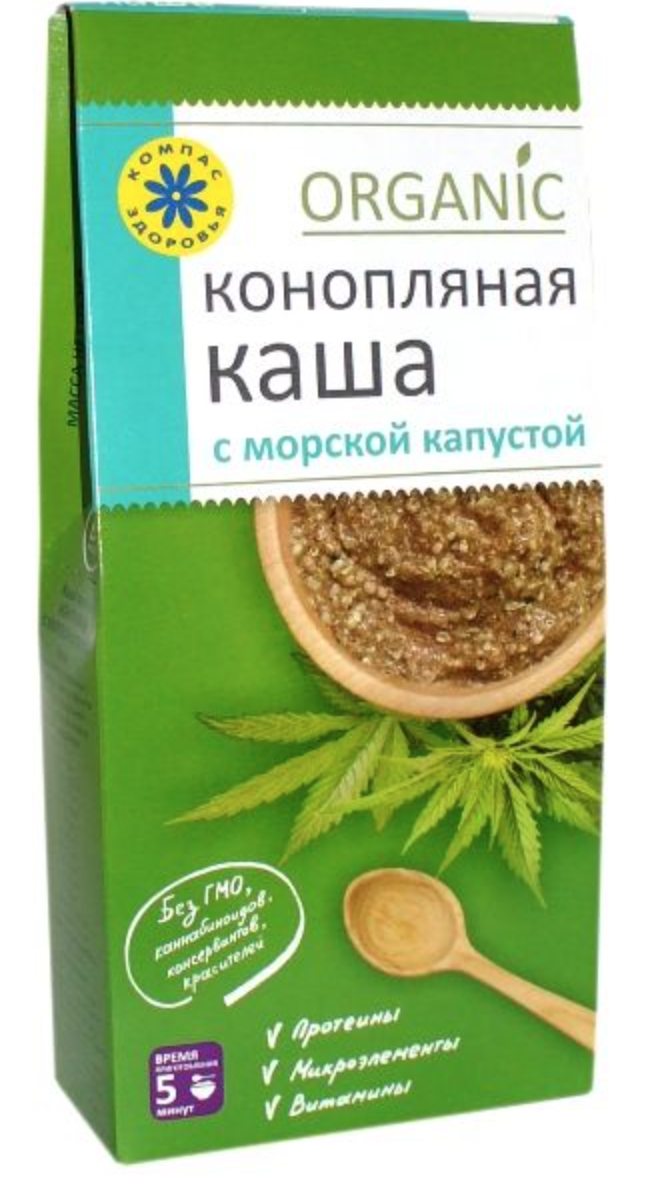 Компас здоровья Каша конопляная с морской капустой 250г