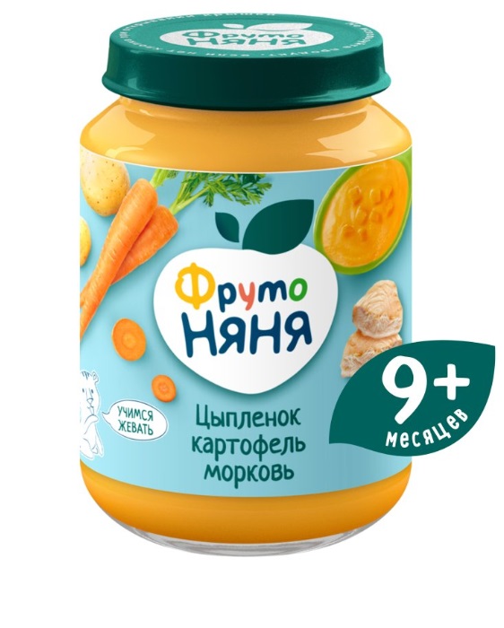 ФрутоНяня Пюре Цыпленок морковь картофель 190г стекло