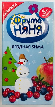 ФрутоНяня Сок Ягодная зима ябл.черн.клюк.мал. 200мл