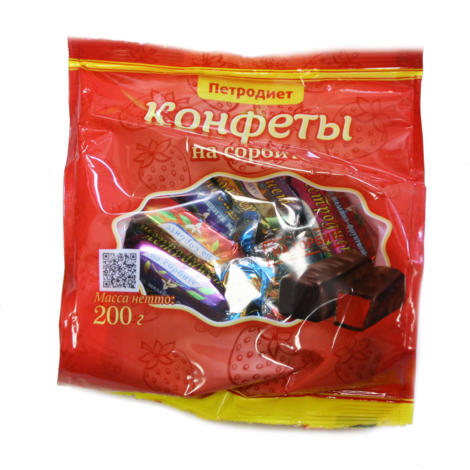 Петродиет Конфеты желейные глазированные шоколадной глазурью на сорбите  200 гр.