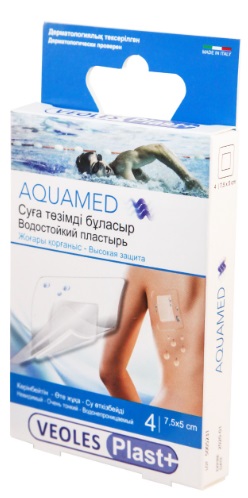 Лейкопластырь Бактерицидный VEOLES PLAST Aquamed Для Купания 7,5х5см (4 шт)