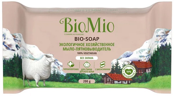 Bio Mio Экологичное хозяйственное мыло Без запаха 200 гр