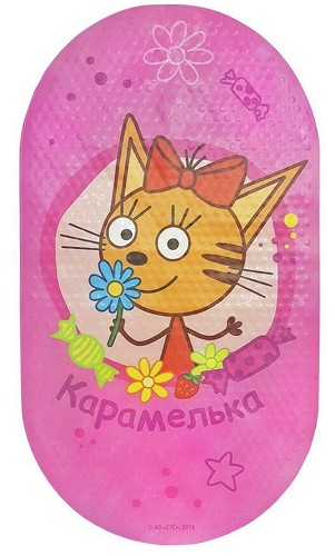 Коврик для ванны ТРИ КОТА Карамелька 69см*39см арт.DF-233