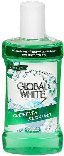 Ополаскиватель для полости рта GLOBAL WHITE Свежесть дыхания 300мл