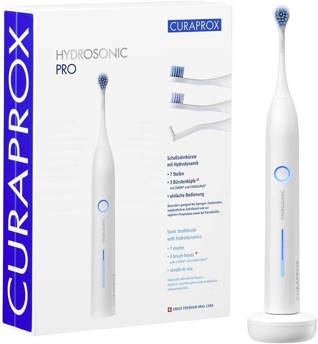 Зубная щетка Электрическая Звуковая Curaprox Hydrosonic Pro в наборе (7612412425949)