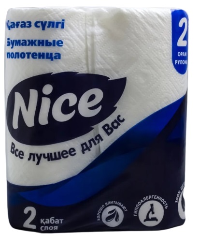 Полотенце Бумажное NICE 2-х слойная 2 рулона