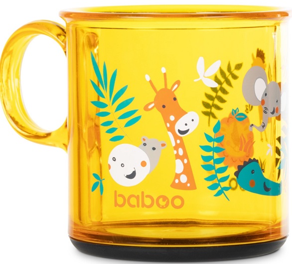 BABOO Чашка Safari с антискользящим дном 12м+ желтый 170 мл