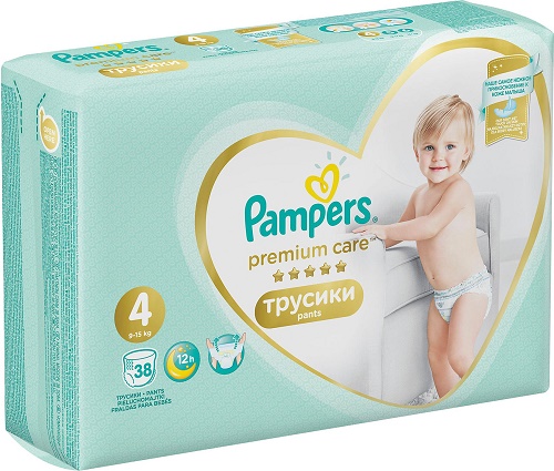 Трусики-подгузники для детей PAMPERS Premium Care №4 (9-15 кг) 38шт