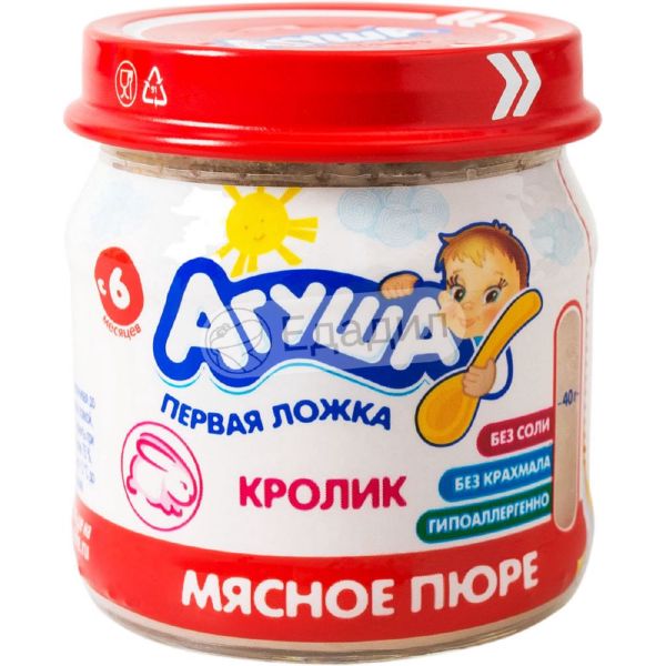 Агуша Пюре Кролик 80г с 6мес