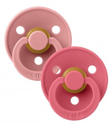 Набор пустышек латексных BIBS Colour 2 шт Pink/Coral 0+ арт.110445