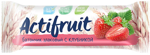 Actifruit Батончик Злаковый Клубника 24г