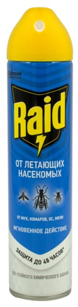Аэрозоль от летающих насекомых 48ч RAID 300мл