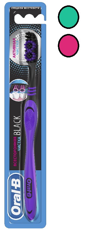 Зубная щетка ORAL-B Black Всесторонняя чистка Medium цв.в асс. 81684076