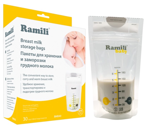 Пакеты для хранения и заморозки грудного молока 40 шт RAMILI арт. BMB40