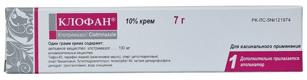 Клофан крем вагинальный 10% 7 г + аппликатор ( клотримазол ) @