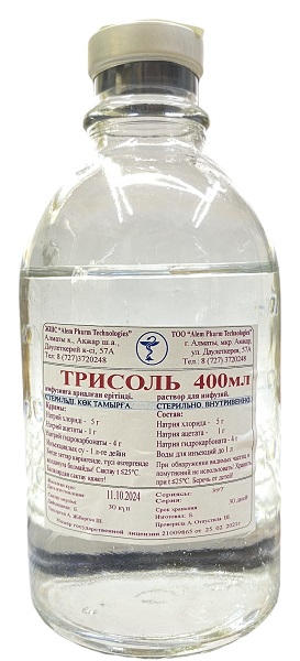 Трисоль раствор 400 мл ( Alem Pharm ) ( натрия хлорид, натрия ацетата, натрия гидрокарбоната )