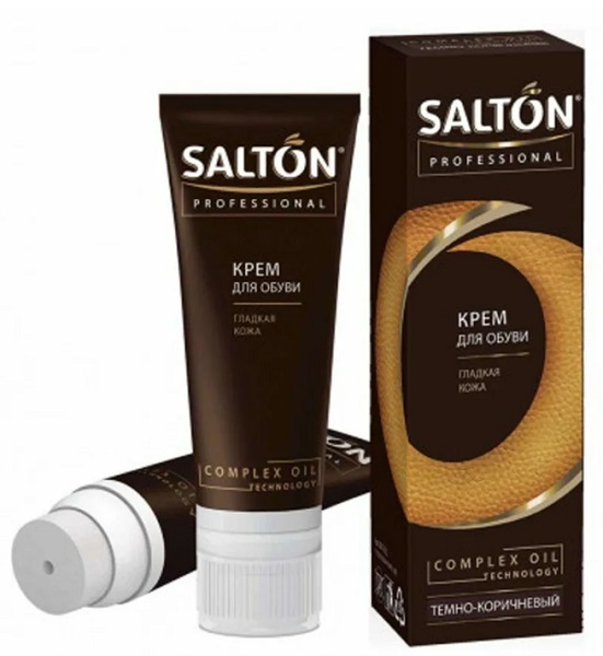 SALTON Professional Крем для обуви в тубе 75мл темно-коричневый