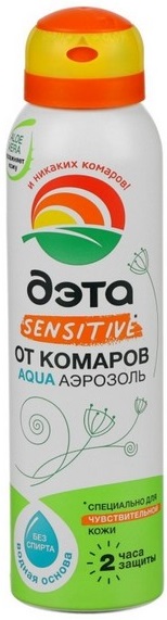 Аэрозоль ДЭТА Aqua от Комаров 150 мл для чувствительной кожи