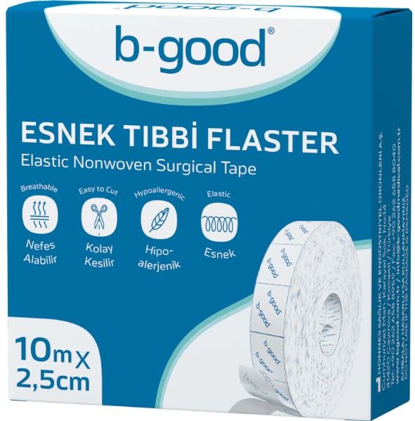 Хирургическая лента эластичная нетканая 10м*2,5см B-Good
