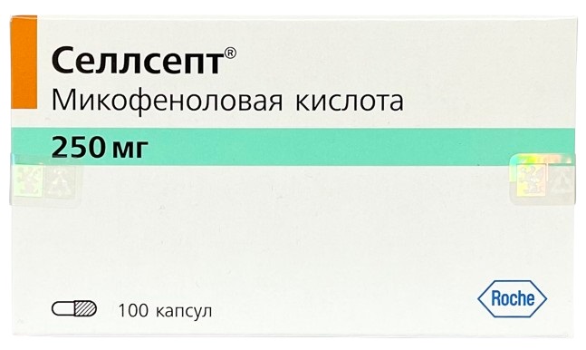 Селлсепт капсулы 250 мг №100 ( микофеноловая кислота ) (Упаковка)