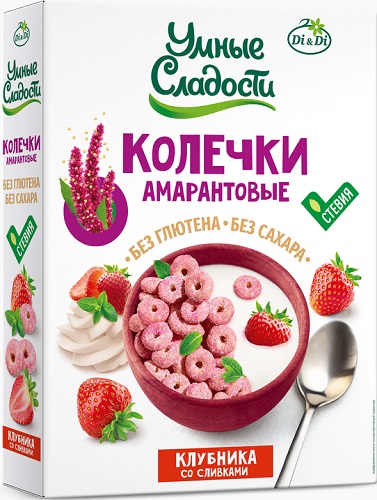 Di&Di Умные сладости Колечки амарантовые Клубника со сливакми 150г