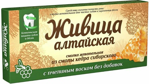 Живица Кедровая 0,8г №4 с Пчелиным воском Смолка жевательная Алтайский Нектар  &