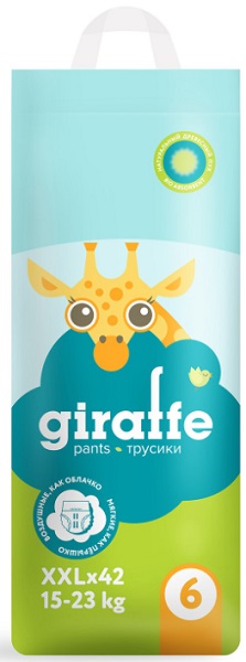 Трусики-подгузники для детей LOVULAR GIRAFFE XXL42 (15-23кг) 42шт