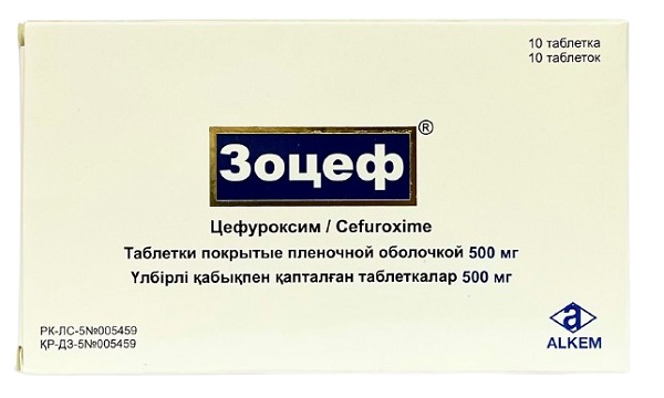 Зоцеф табл. 500 мг №10 ( цефуроксим )