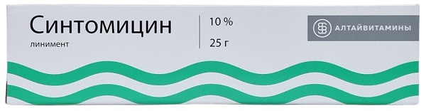 Синтомицин линимент 10% 25 г Алтайвитамины ( хлорамфеникол )