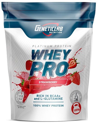 Geneticlab Whey Pro Клубника 1000г пакет
